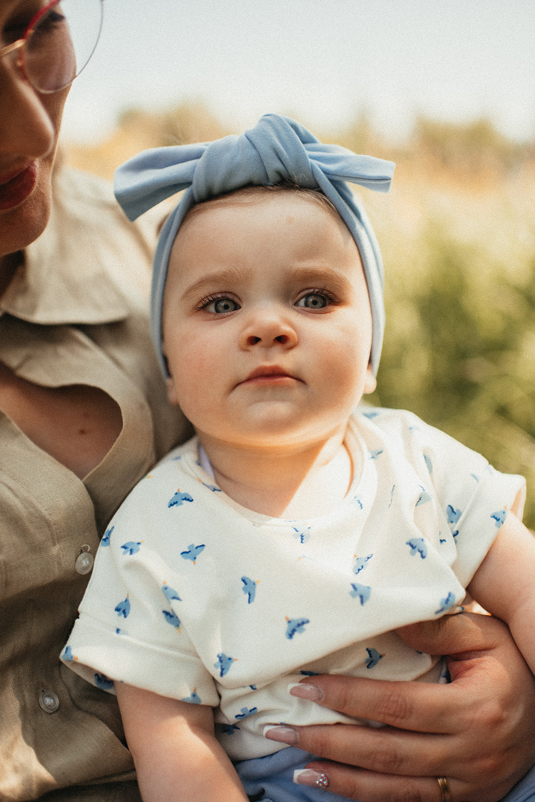 Bandeau pour cheveux avec noeud - bleu ciel - Pop'Kidz